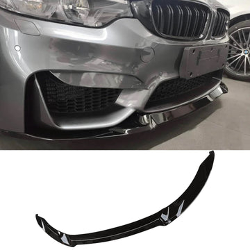 For BMW F80 M3 F82 F83 M4 2015-2020 1 Piece Style Front Bumper Lip Splitters Gloss Black